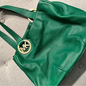 Michael Kors Green Leather Tote Bag
